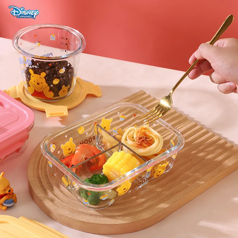 Disney Winnie the Pooh glass three compartments lunch box