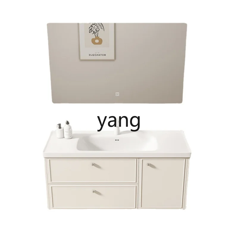 

Yjq Bathroom Cabinet Ceramic Whole Washbin Narrow Apartment Wash Basin Cabinet Combination Narrow Small Washstand