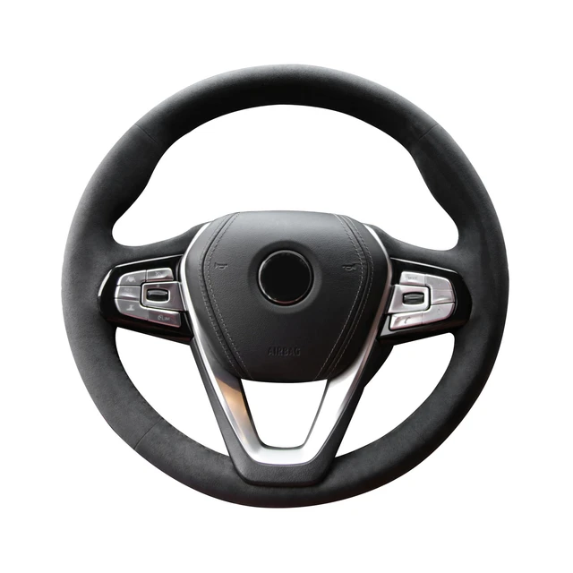 Alcantara Car Steering Wheel Cover Free Size 100% Italy Original Fabric