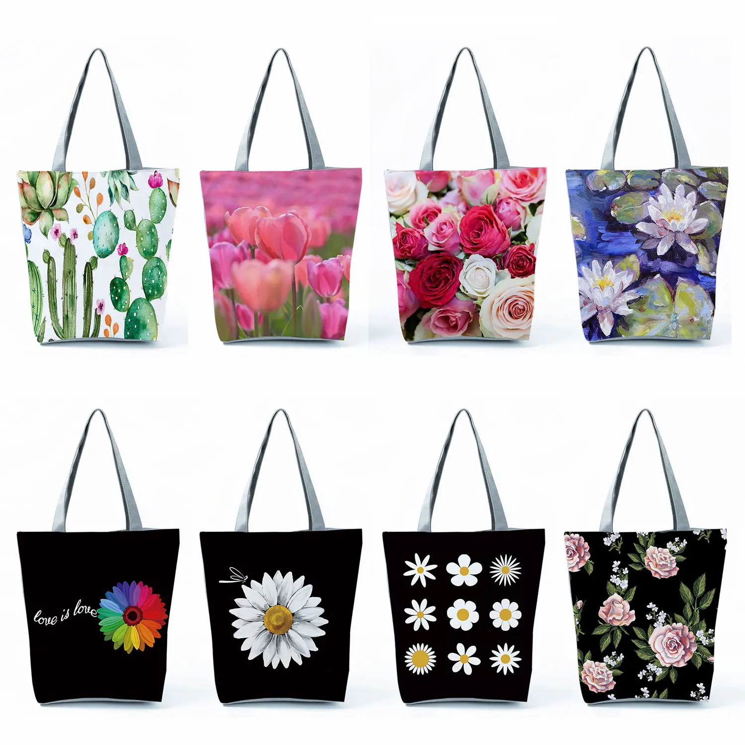 

New Plant Floral Print Handbags For Women High Capacity Travel Beach Package Female Lady Shoulder Bag Casual Shopping Tote Bags