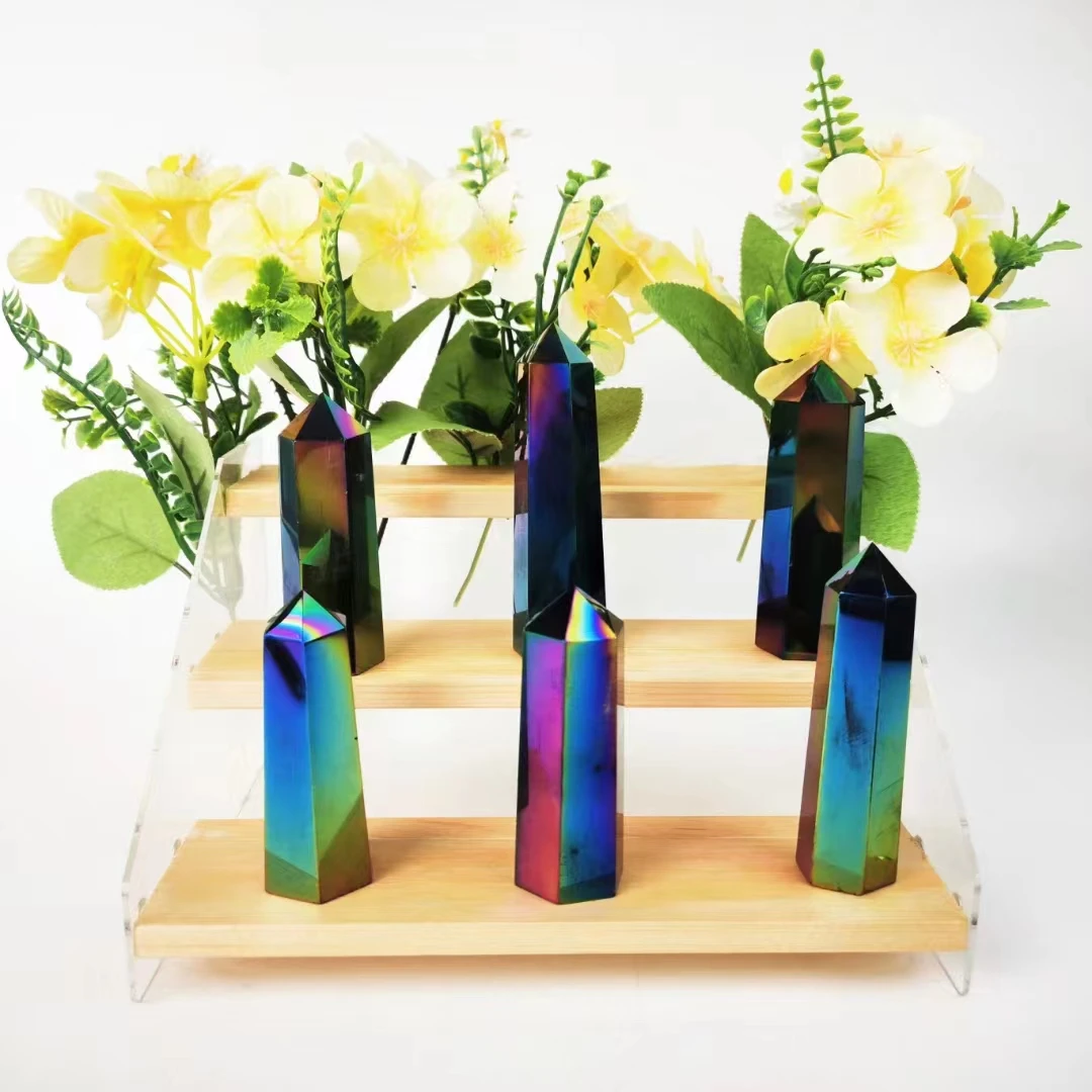 

7-9CM Natural Crystal Point Tower Aura Obsidian Points Wand Oblisk Spiritual Healing Semi Precious For Women's Day Gifts