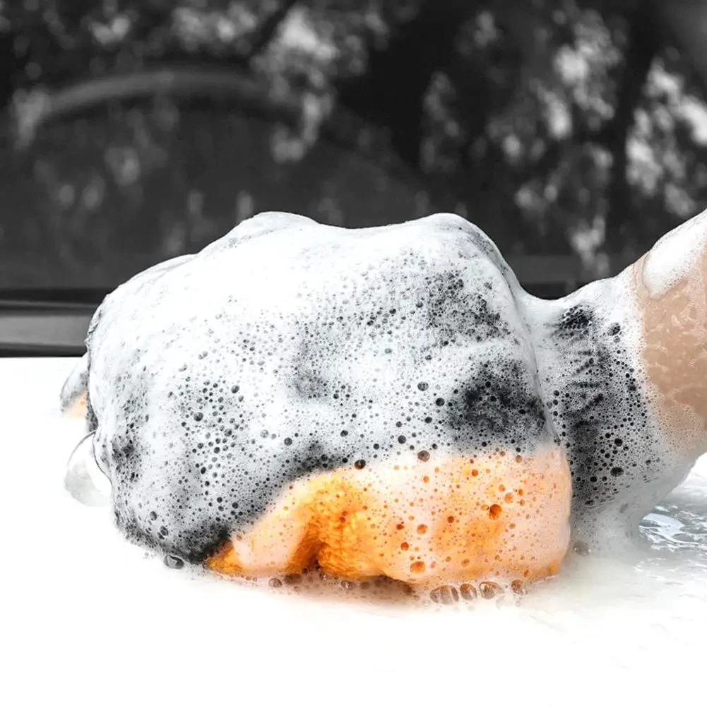 Car Washing Gloves Soft Microfiber Double-sided Soft Coral Fleece Clean Glove Water Absorption Dust Auto Cleaning Accesorios car cleaning gloves