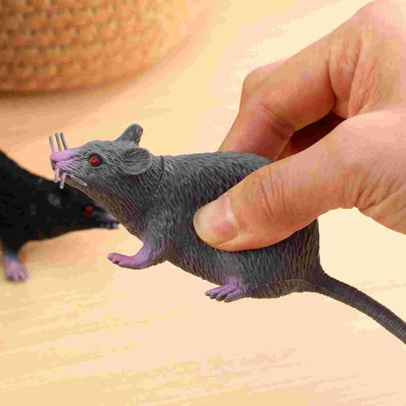 

2 Pcs Fake Mouse Simulation Toy Toys Stuffed Rat Rats Halloween Decorations Pranks Tricks