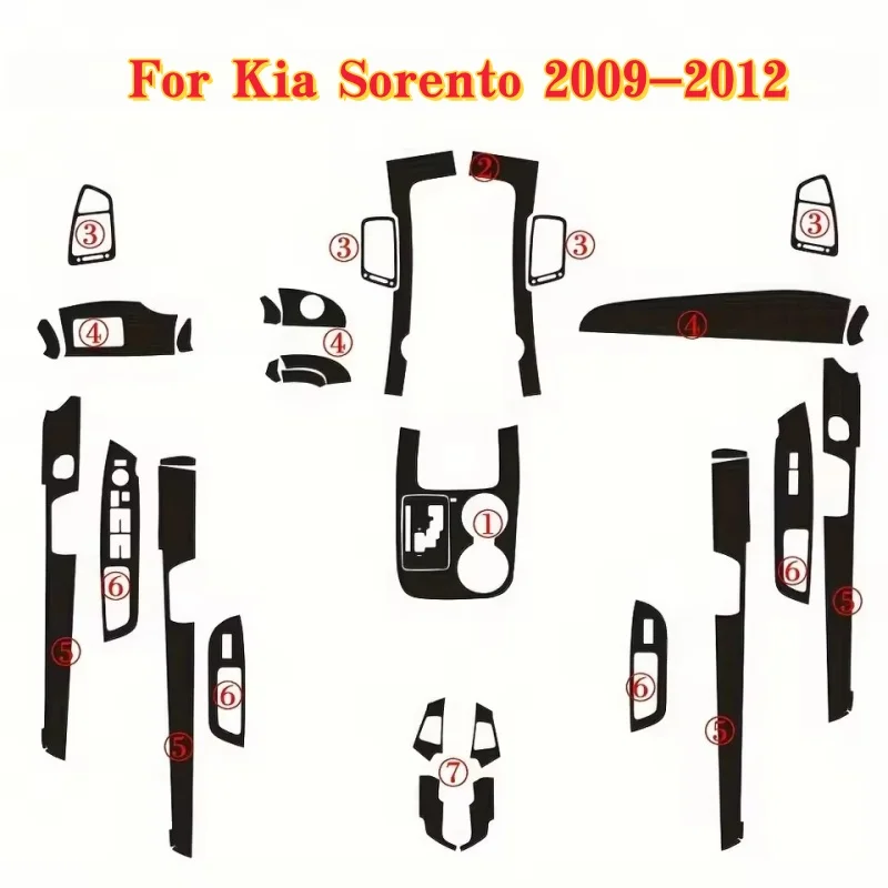 Per Kia Sorento 2009-2012 PET Pellicola In Fibra di Carbonio Interni Auto Console Centrale Anti Scratch Resist Pellicola Accessori Auto Schermo - Image 6