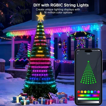 7FT Christmas Tree Lights Smart LED Decorations 1