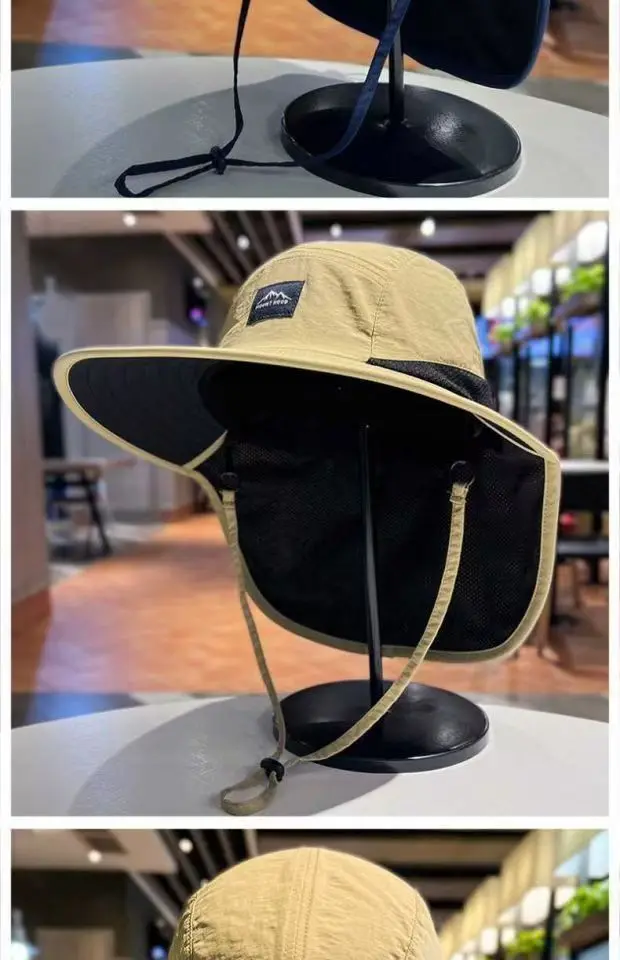 Unisex Windproof Quick-Dry Fisherman Hat Mesh Breathable Fishing Cap with Neck Flap & UV Protection for Outdoor Fishing Hikin