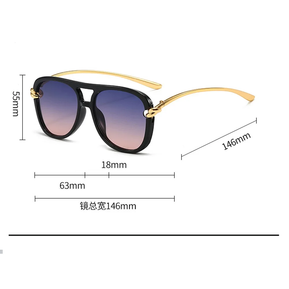 Vintage übergroße quadratische Katzenaugen-Sonnenbrille für Damen, neue Mode, Legierung, schwarz, gelb, Farbverlauf, Sonnenbrille, Damen, elegante Farbtöne – Detail 5