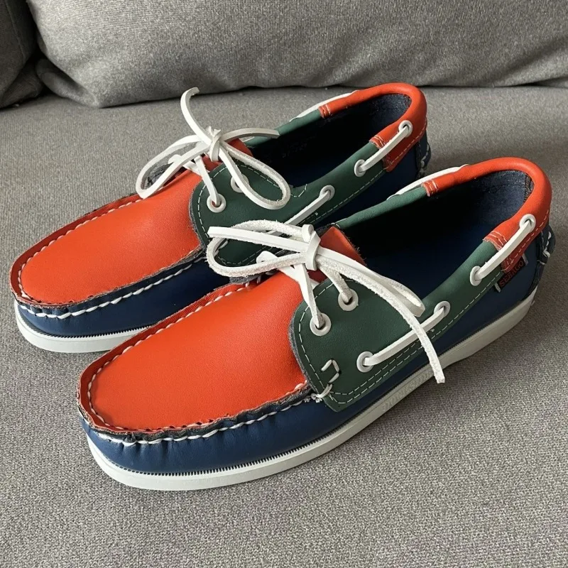 

2023 New Men Casual Slip On Shoe Fashion Walking Driver Shoes Man Wearable Men Flat Boat Shoes Rubber Leather Shoes