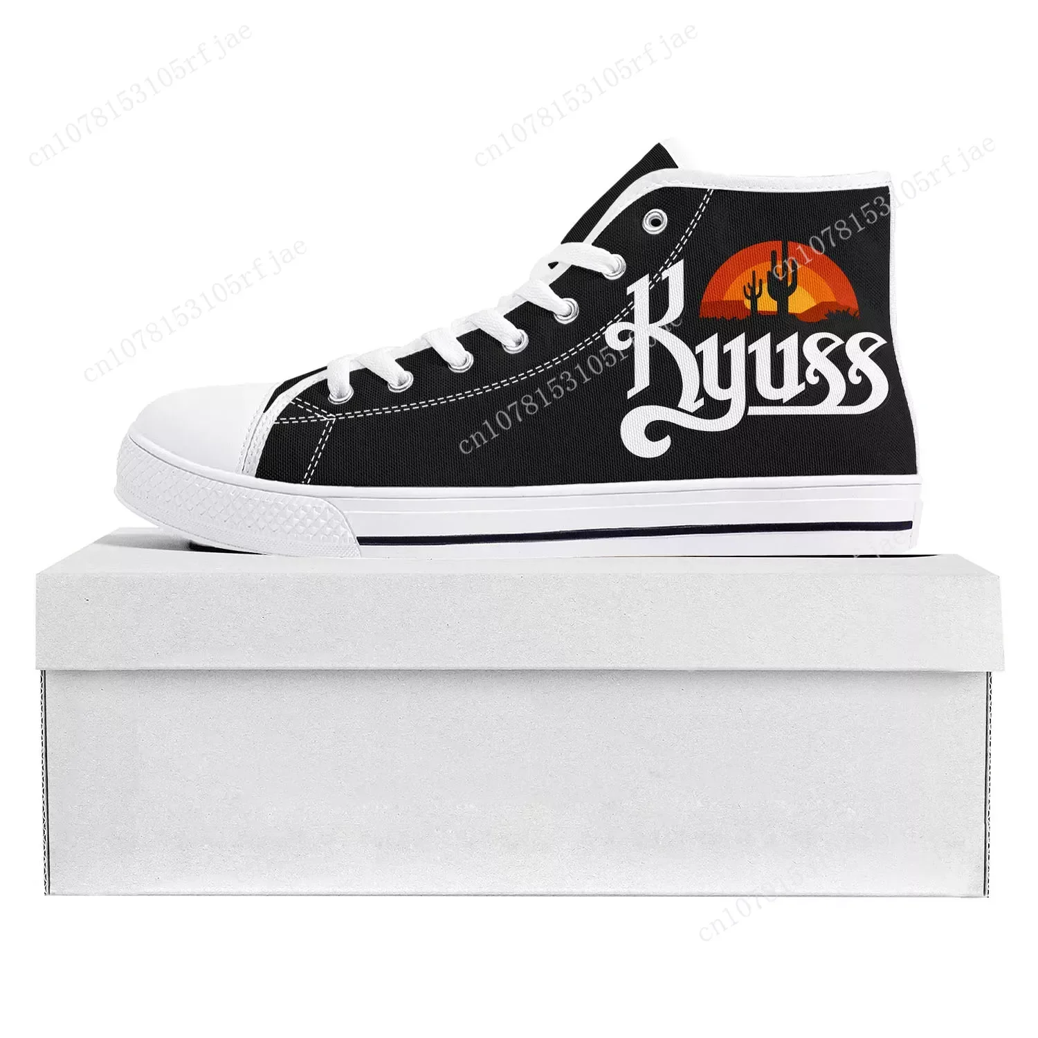 Kyuss Metal Rock Band High Top High Quality Sneakers Mens Womens Teenager Canvas Sneaker Casual Couple Shoes Custom Shoe White
