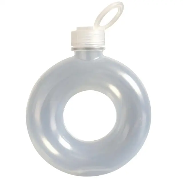 500ML/350ML Cute Donut Water Bottle Handle Ring  Women Girls Travel Cup Transparent Drinking Bottle 6