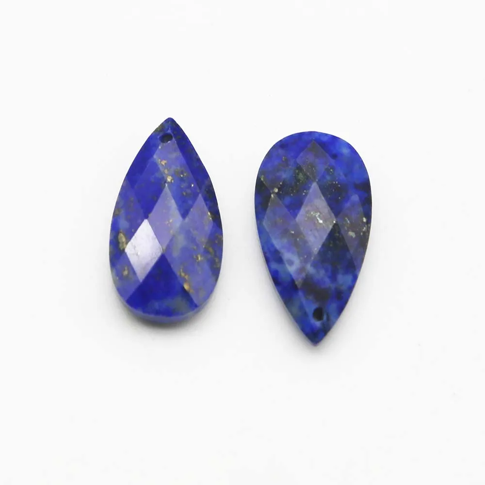 Quality Natural Stone Cut Single Hole Water Drop Necklace Pendants Reiki Charms Fashion Jewelry Accessories Gift Wholesale 12Pcs