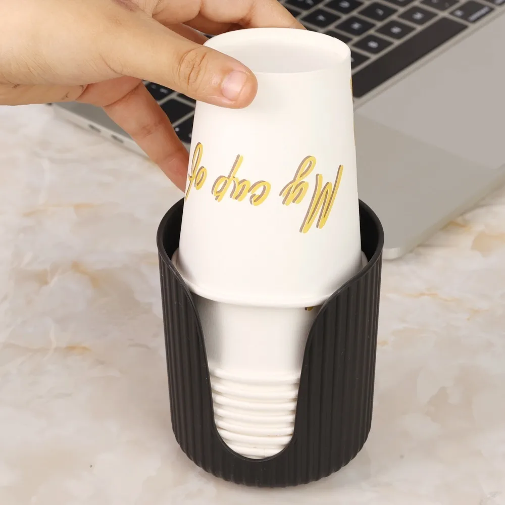 Disposable Cup Storage Rack Exquisite Practical Double Cup Holder Plastic Dispenser Mug Display Stand Organizer Kitchen Supplies