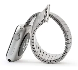 Luxury Elastic Stainless Steel Watch Strap Bracelet - 42mm or 44mm (Silver)