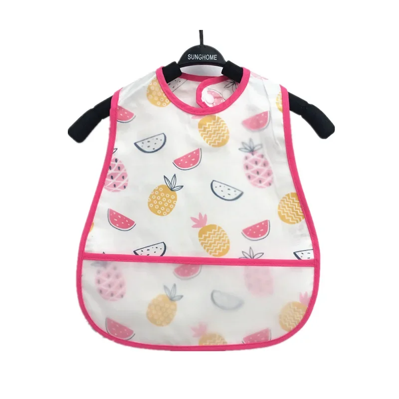Baby Cute Cartoon Animal Waterproof Feeding Bibs with Adjustable Pocket for Children Boys Girls Apron Kids Burp Cloths Stuff