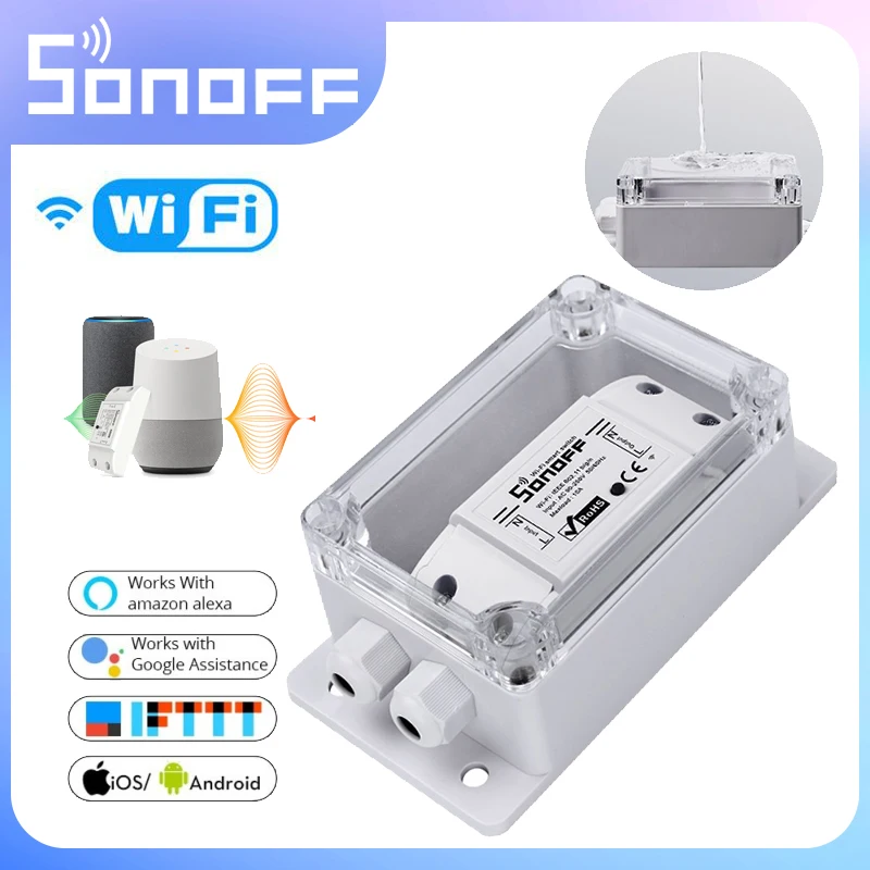 

Sonoff IP66 Waterproof Junction Box Waterproof Case Water-resistant Shell Compatible With Basic Dual Pow RF TH16 Smart Switches