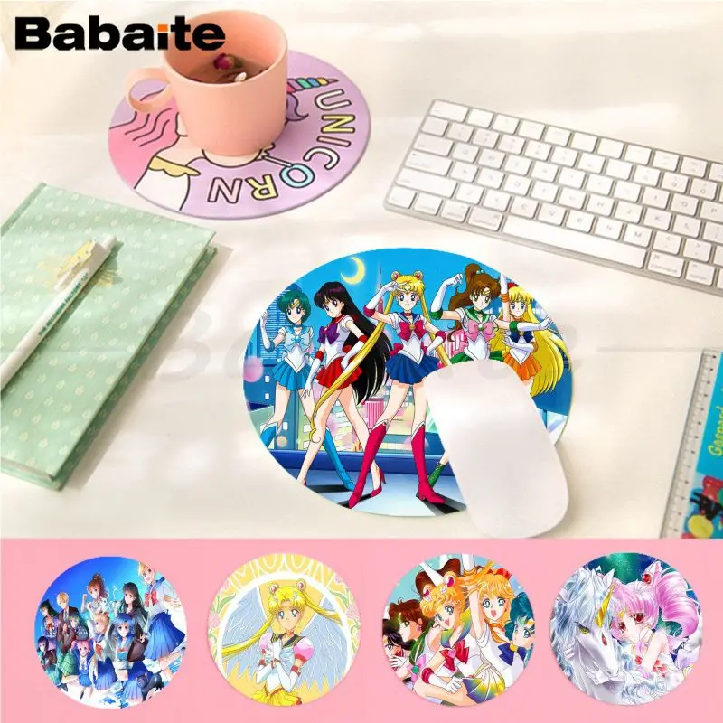 

Amine S-sailor-moonS Girl Mousepad INS Tide Round Keyboard Mat Table Mat Students Cabinet Gamer Desktop Mousepad Home Decor