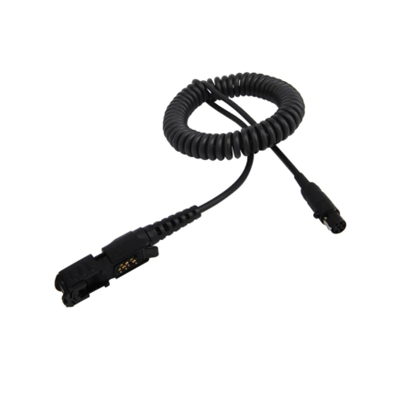For FCS-TACTICAL AMP Tactical Headset V20 V60 PTT Connects Cable Adaptor Connector Standard KN6 to BAOFENG KENWOOD TYT tactical headset walkie talkie headset adapter