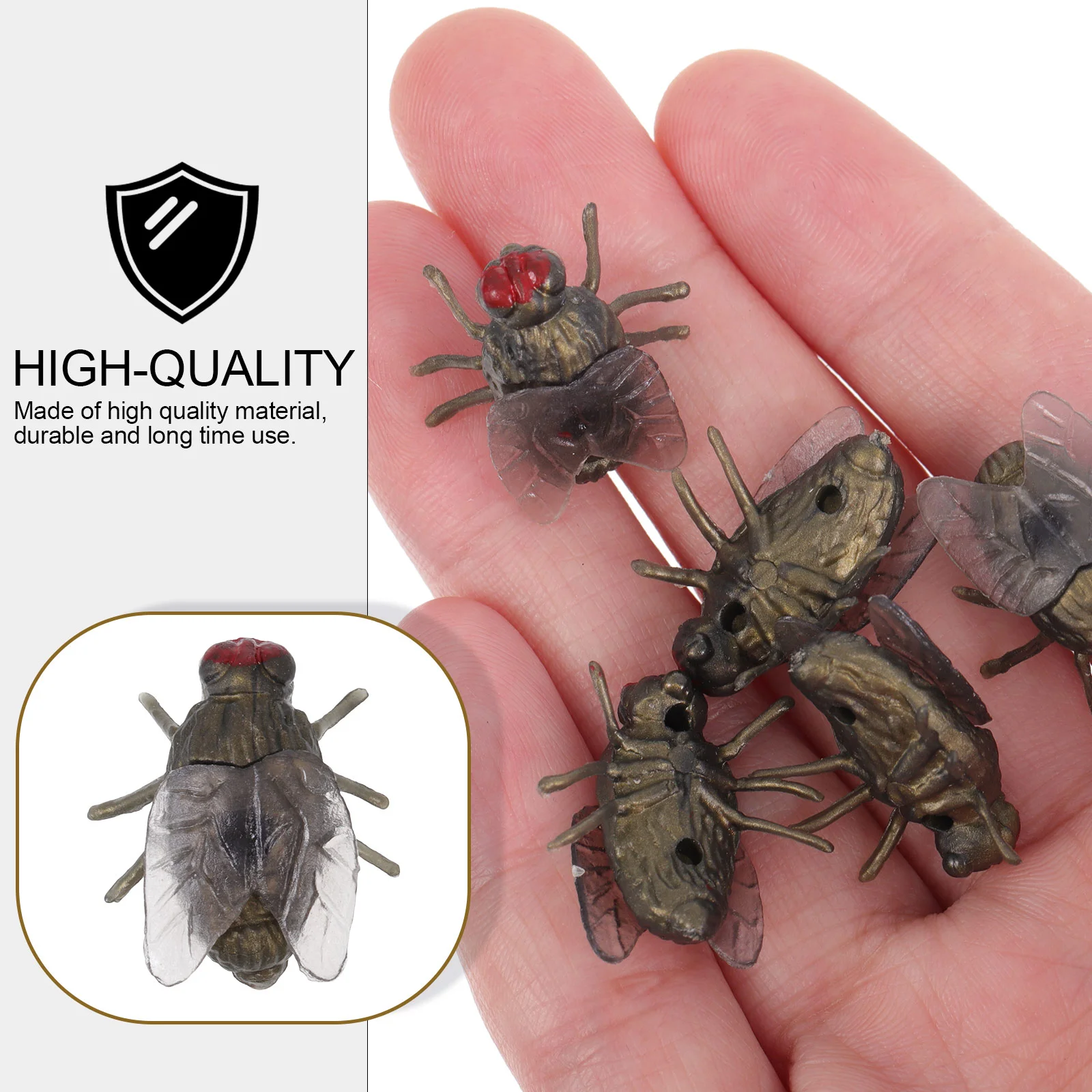 60 Pcs Fly Model Toys Halloween Prank Blowfly Insect Artificial Scary Practical Jokes Party Trick Plastic Black Green