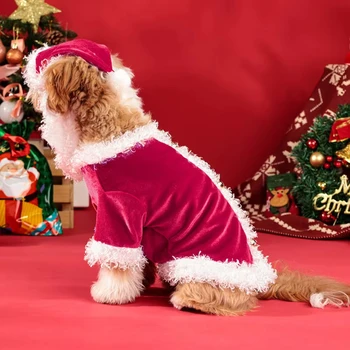 Christmas Day Dog Clothing Santa Claus Dress Funny Style Dog Clothing Pet Dress 4
