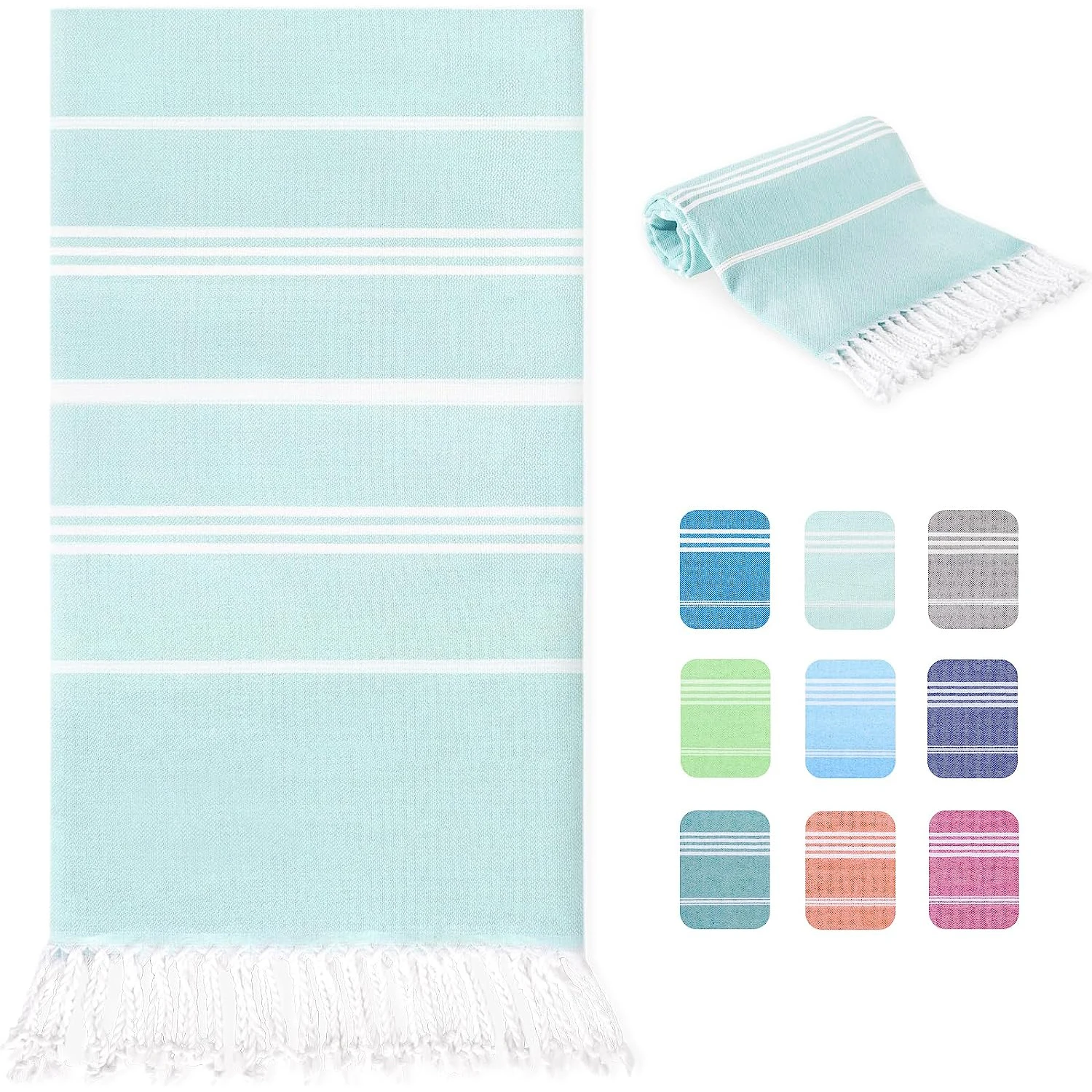 Turkish Beach Towel 40x71 Inches XXL Oversized Lightweight Bath Towels 100%  Cotton Quick Dry Sand Free Super Soft With Tassel - AliExpress