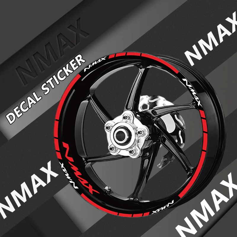 Hot Sale For YAMAHA NMAX125 NMAX155 VMAX Nmax V-MAX Motorcycle Wheel Reflective Sticker Waterproof Tire Stripe Decorative Decal new motorcycle throttle body 2dp e3750 00 for nmax125 nmax150 nmax155 nmax 125 150 155