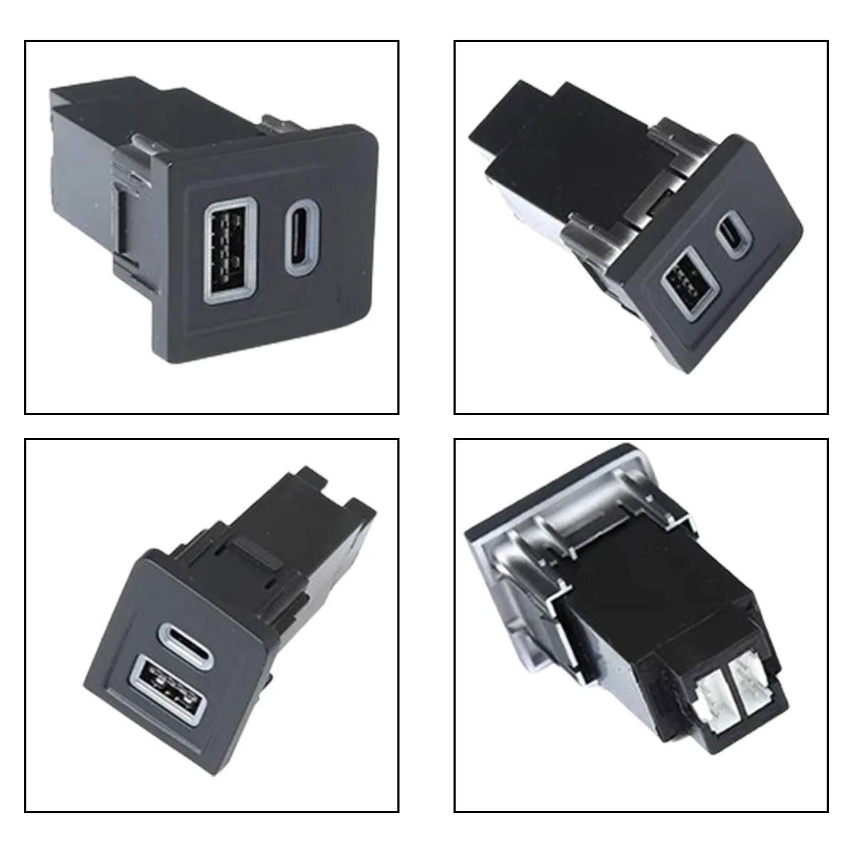 34mm x 29mm PD Type-C + QC 3.0 USB 차량용 고속 충전기 소켓 중앙 제어 VW Multivan T5.1 2009-2015 용 하단 오른쪽 구멍