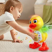 Electric Dancing Duck Funny Blink Eyes Flashing Light Shake The Body Cute Musical Cartoon Animal Educational Toy Children Gift 1