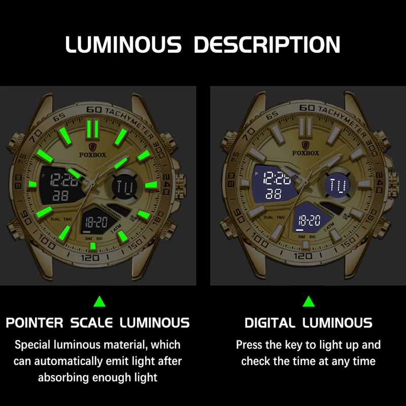 LIGE Sport Watches for Men Strong Luminous Dual Display Waterproof Quartz Genuine Stainless Steel Wristwatch Relogio Masculino