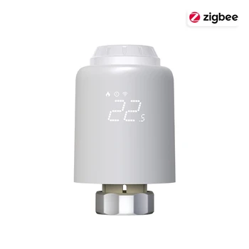 TRV ZigBee สมาร์ทเทอร์โมสตัท, วาล์วหม้อน้ำควบคุมอุณหภูมิเครื่องทำความร้อนในบ้าน Alexa Google 12