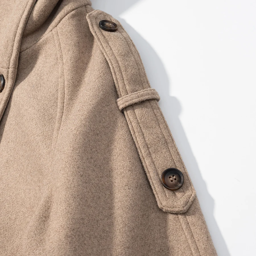 Women Stand Collar Autumn Winter Woolen Coat Female Spring Single Breasted Loose Long Sleeve Casual Jacket Streetwear Short Coat