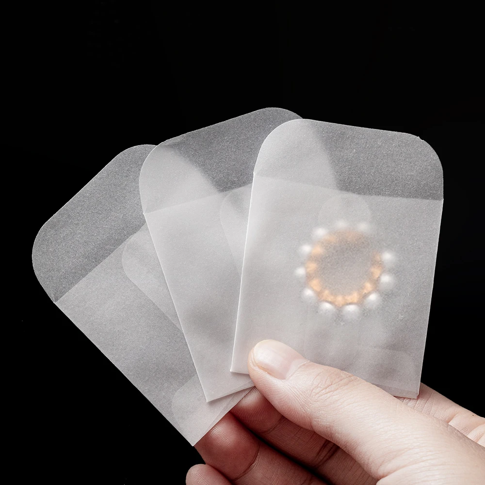 50개 미니 글라신 플랫 종이봉투, 사진, 우표, 반지, 귀걸이, 보석, 동전 보관용 소형 글라신 봉투