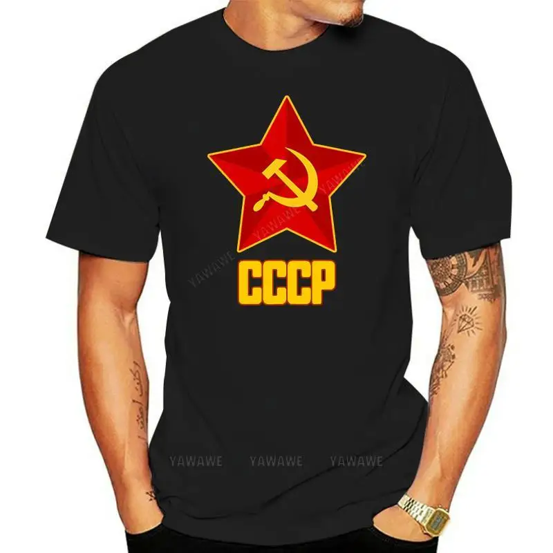 Футболка мужская хлопковая с коротким рукавом, Повседневная рубашка СССР, большие размеры