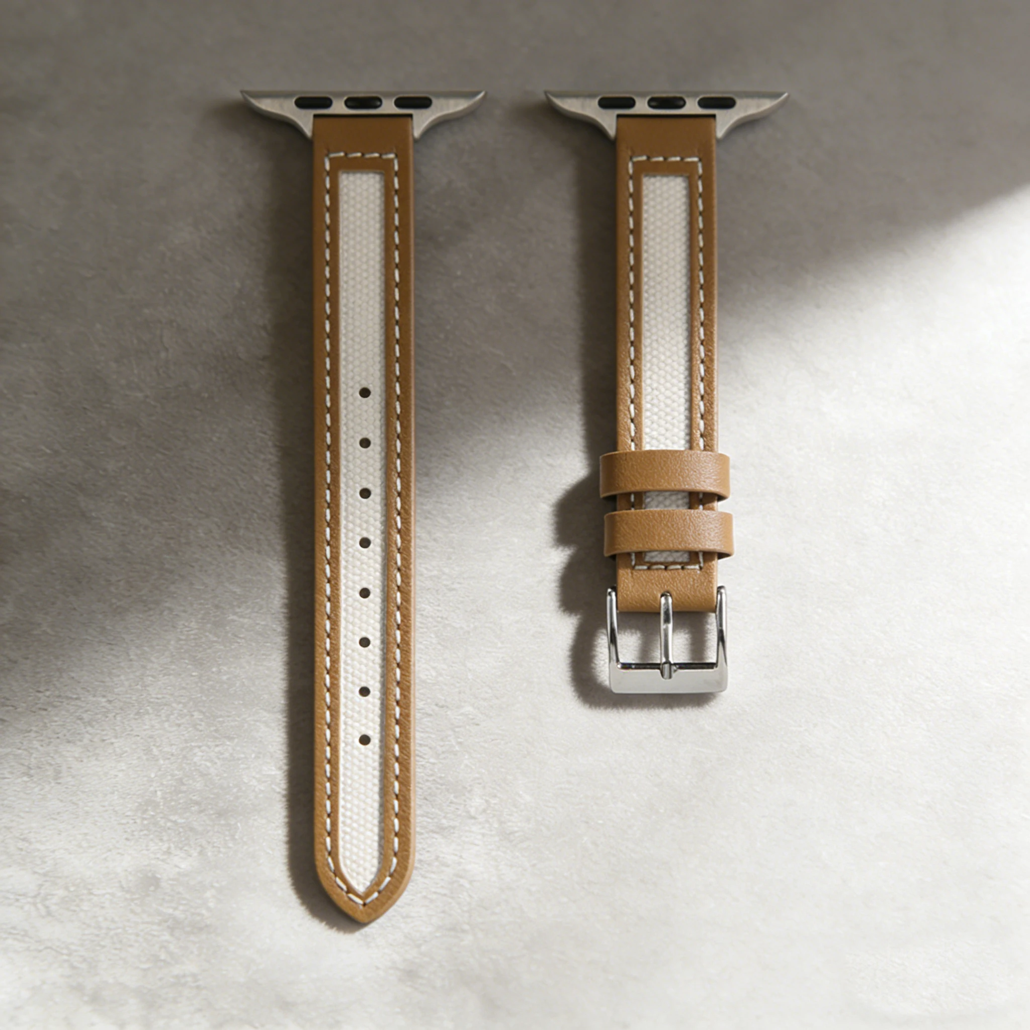 Elegant Leather Canvas Wristband