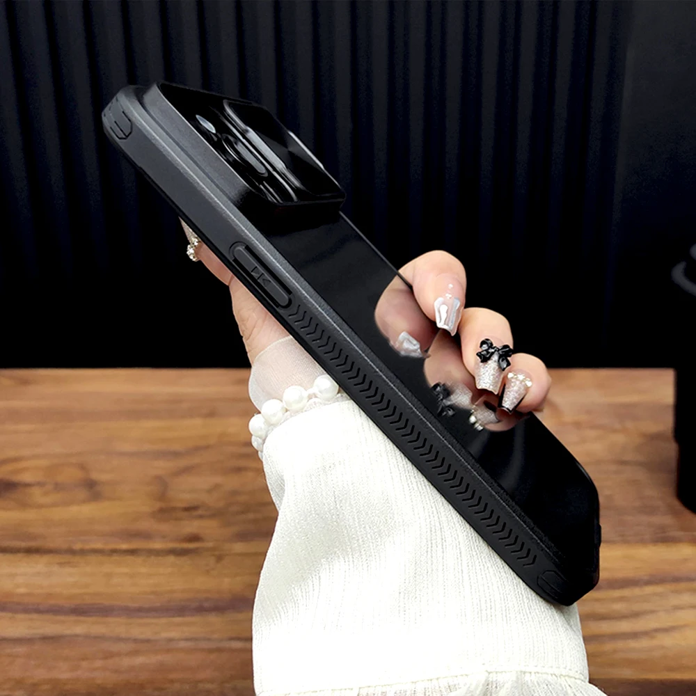 Étui de luxe pour appareil photo, capuchon coulissant, pour iphone 16 15 14 13 12 11 pro max 16pro 15pro, résistant aux chocs, transparent, dur, couverture complète