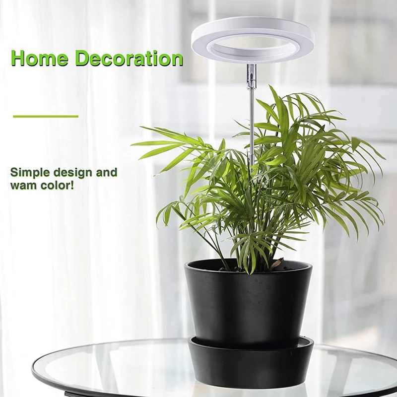 Grow Lights for Indoor Plants, Full Spectrum LED Halo Plant Light with Stand Height Adjustable Auto Timer, for Plants