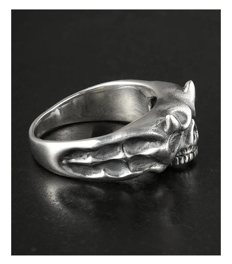 New Arrival Vintage Skull Head Thai Silver Men Finger Party