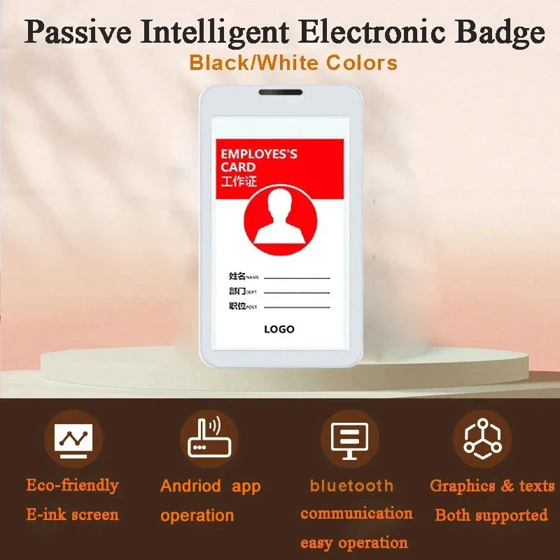 Eink Picture Display Tag DIY Electronic badge Passive NFC-Powered Nameplate 3.7inch E-Paper Price Label Business Badge ID Card