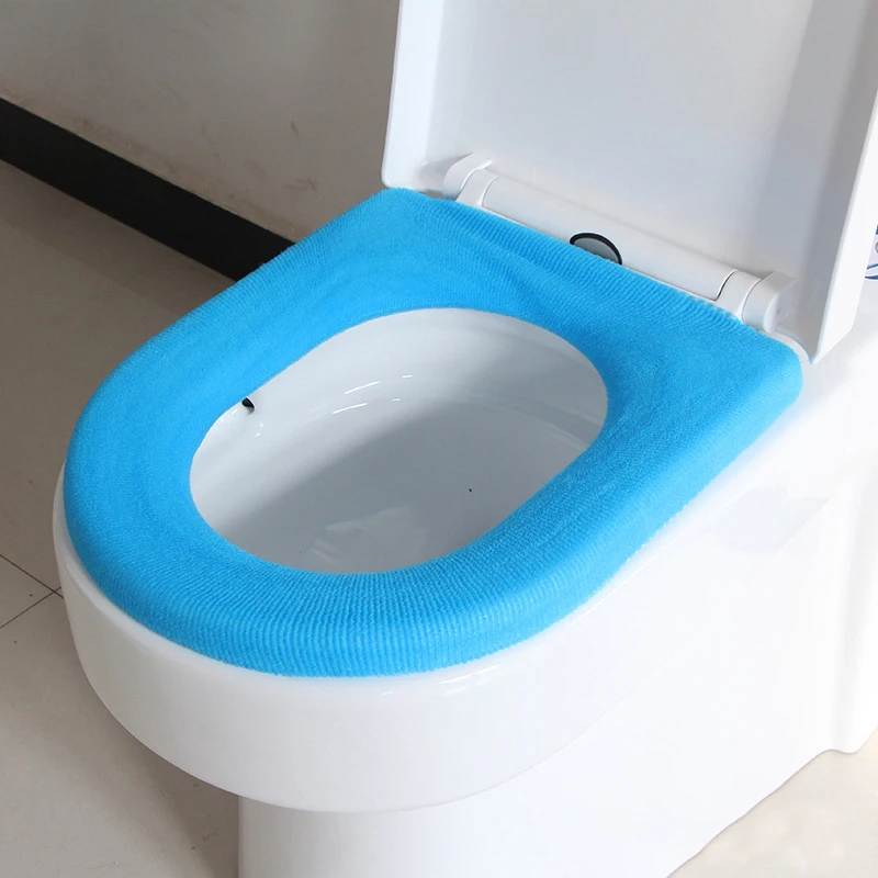 Mousse A Plouf Toilette Coussin de siège de Toilette Chaud Coussin de  Toilette de Salle de Bain avec poignée Accessoires de Coussin de Toilette  Lavable Accessoire Toilette WC (Color : Blue) 