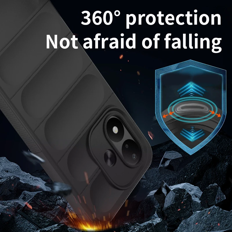 Shockproof TPU Shield Silicone Anti-Fall Non-Slip Protective Phone Case
