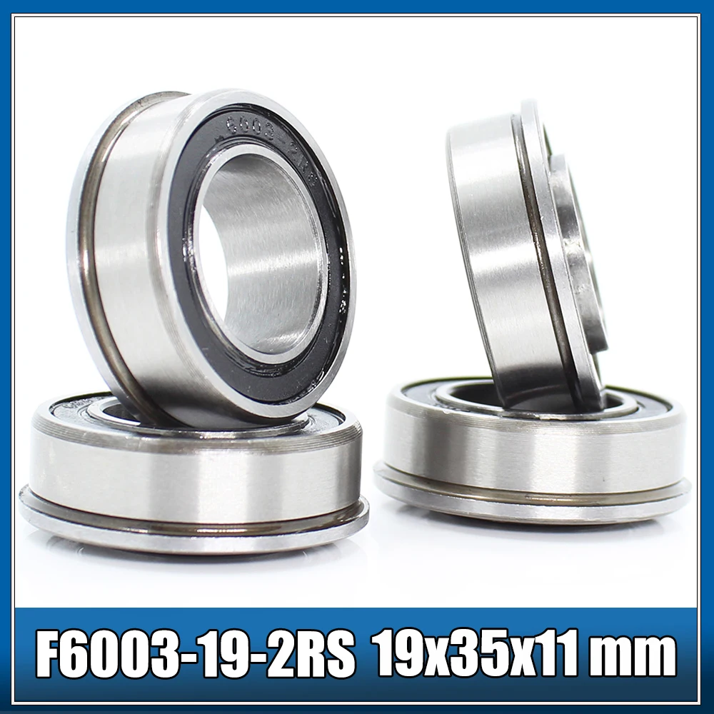 4Pcs F6003 F6003RS Bearing F6003 19 2RS 19x35x11 mm ABEC 1 Flange Ball