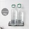 Bathroom Storage Rack Kitchen Organizer Shelf Black Shelves Corner Frame Iron Shower Punch Free Mounted Caddy Rack 2