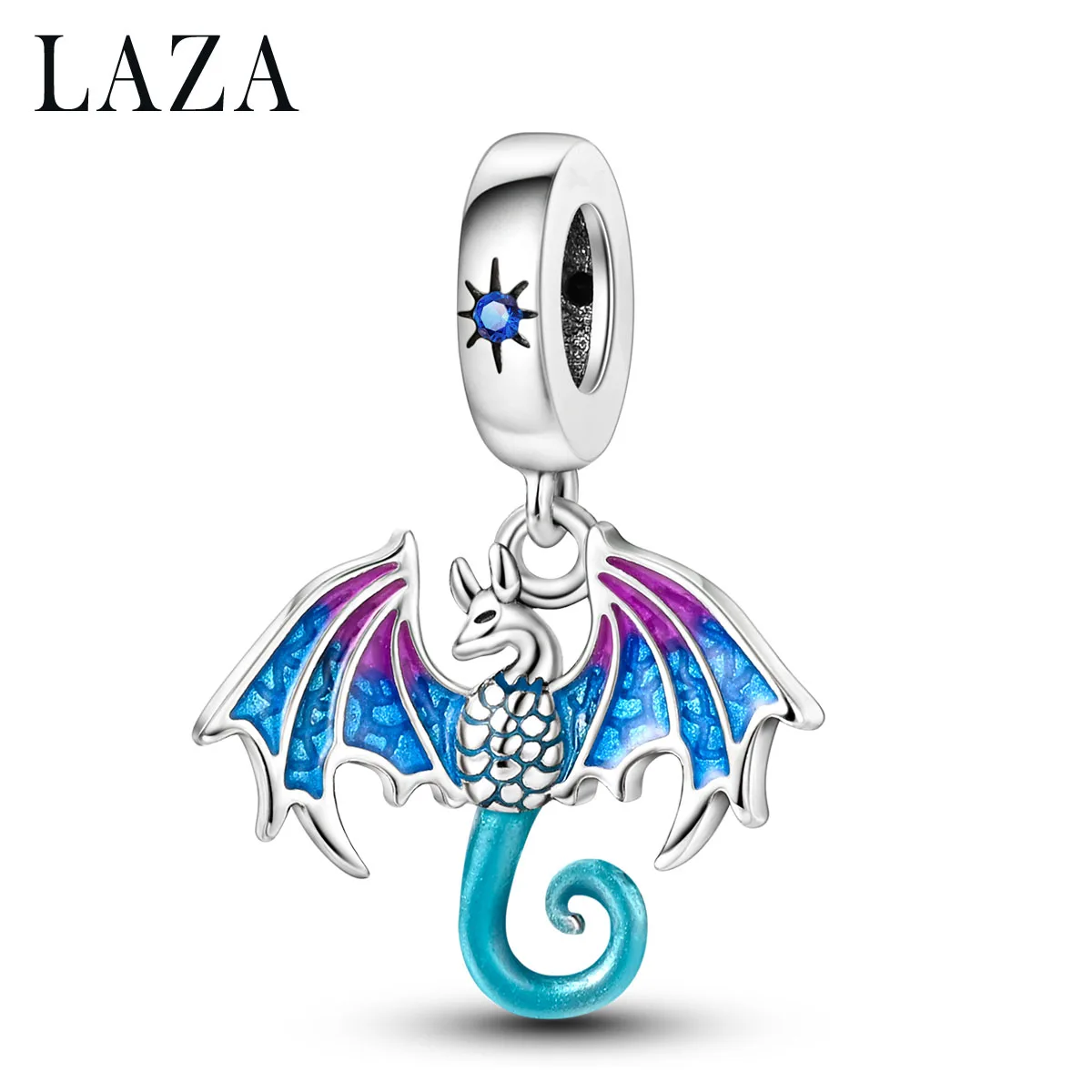 LAZA 실버 도금 그라곤 참, 여성용 주얼리 DIY 오리지널 팔찌 핏