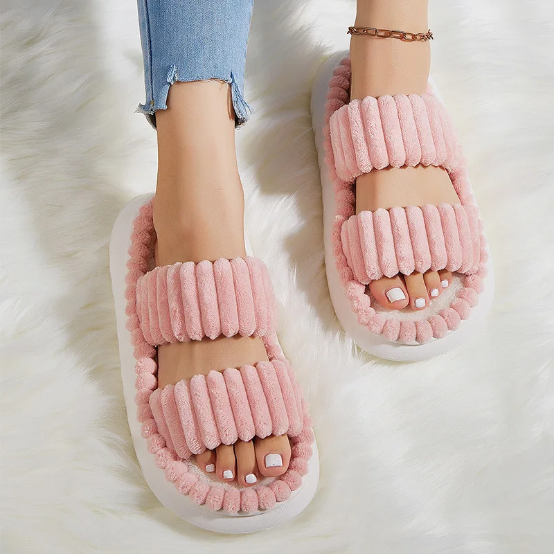 Winter Solid Linen Slippers 36-45size Women Home Slippers Household Cotton Non Slip Thick Mute Shoes Couple Indoor Slipper women slippers