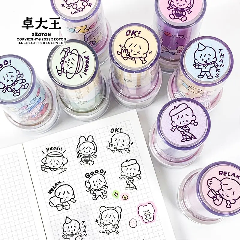 

King Zhuo [Azhuo Photosensitive Seal Series] Original Daily Handbook Small Pattern Stamp Ins Cartoon Reward Seal