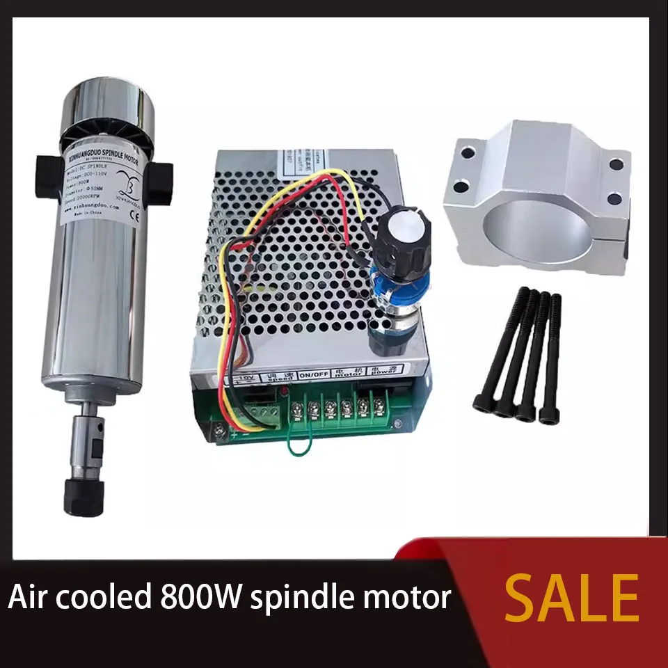 

Air cooled 800W spindle motor DC110V 20000 rpm ER11 ER16 kit small engraving machine accessories