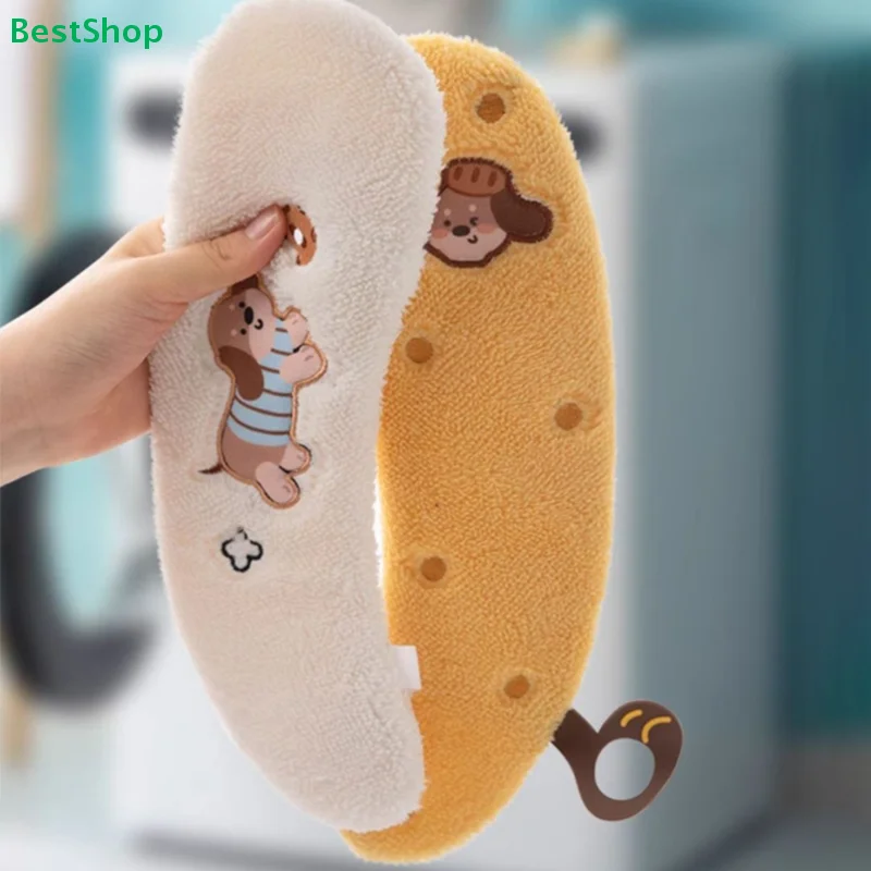 ♥ 귀여운 곰 플러시 변기 시트 커버 - 겨울 따뜻함을 위한 부드럽고 푹신한 자가 접착식 욕실 쿠션 패드