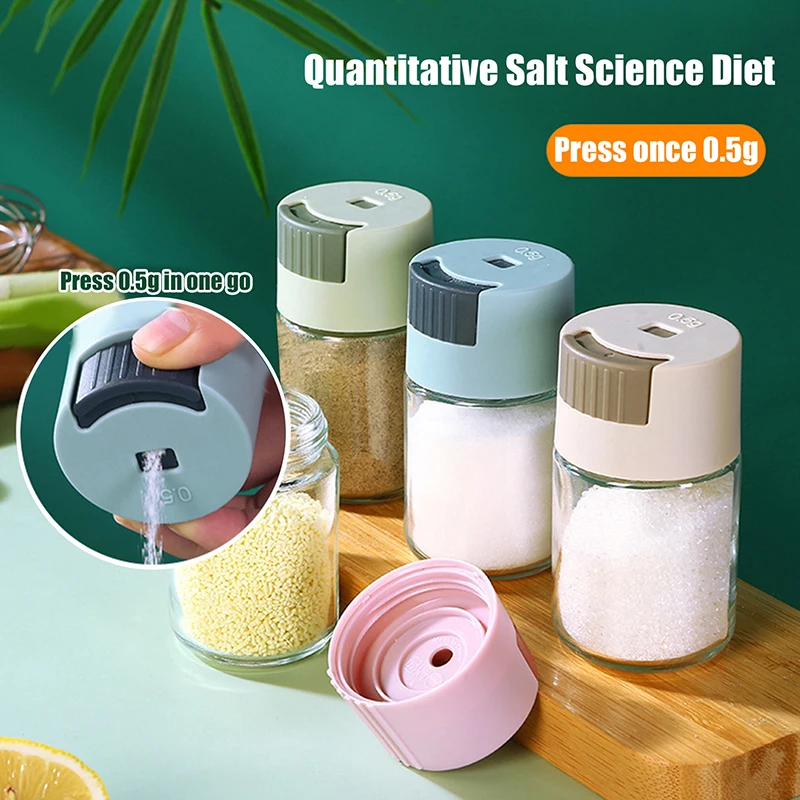 Seasoning jar powder sugar shaker 1pc measuring bottle 0.5g press type salt control pepper paprika cumin dispenser