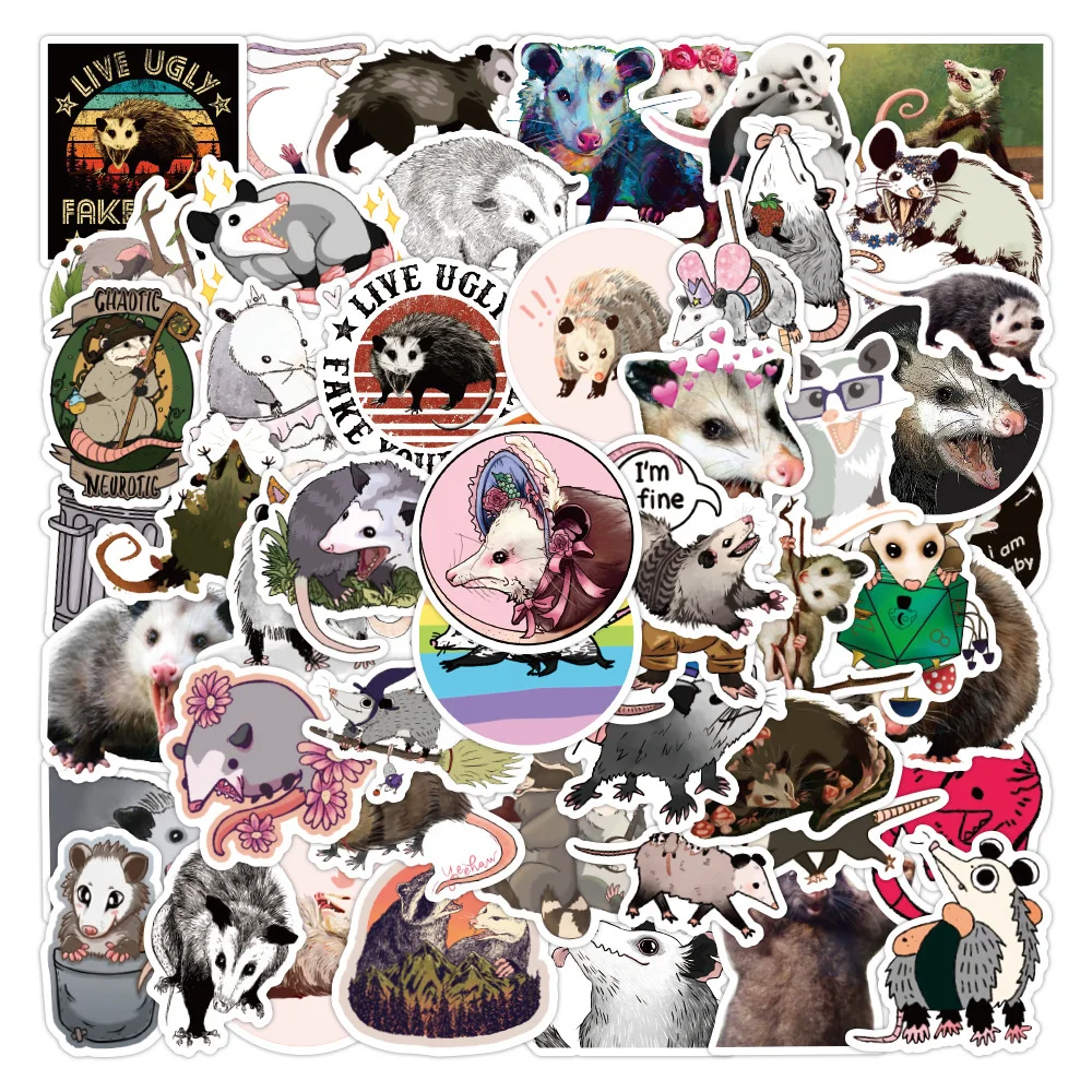 

10/30/50PCS Cartoon Animal Possum Graffiti Stickers Personalized Toy Bags Laptop iPad Skateboard Car Guitar Decoration Wholesale