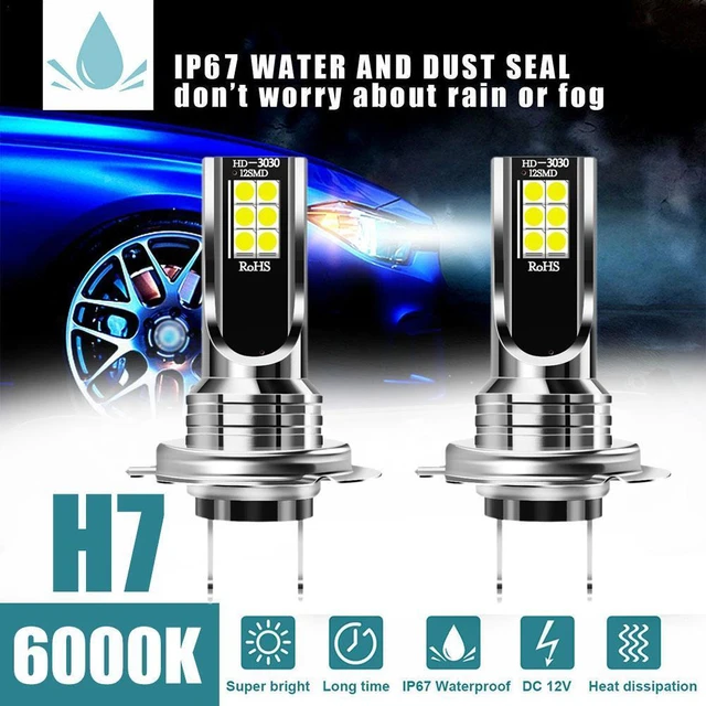 Kit D'ampoules Pour Phares De Voiture Led H7, Phares De Voiture, Haute  Puissance, 100 K, H11, Antibrouillard, H3, 12v, 6000 W, 2 Pièces - Phare  Ampoules - AliExpress