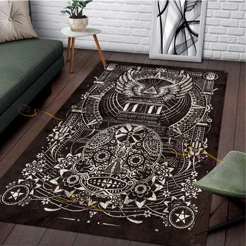 Masonic Carpet Freemason Illuminati Ring Rug All Seeing Eye Rug floor mat shaggy rugs for Living Room Fitness Pet
